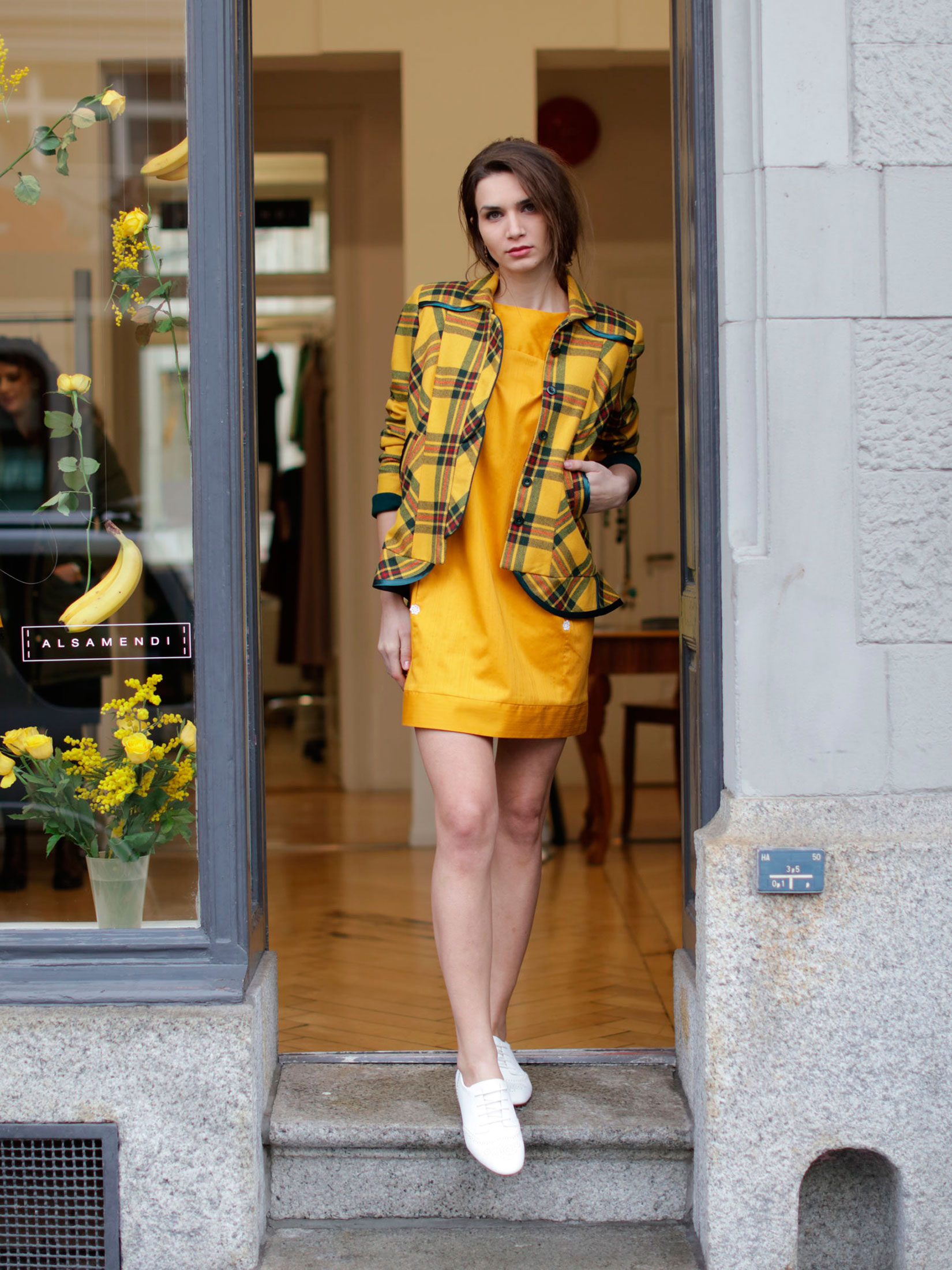 LOOK C.2 Silk Dress - Wool Jacket Boutique Atelier Zürich